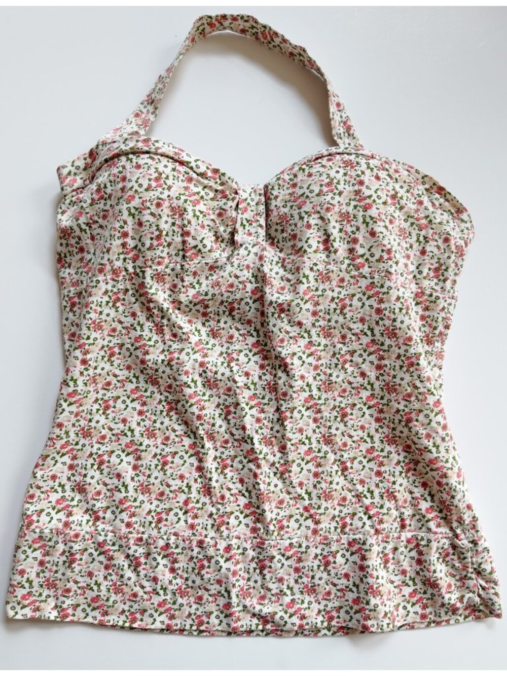 Y2K  vintage Lei floral halter top size L large 2000s